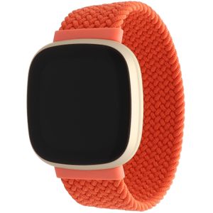 Fitbit Versa 3 / Sense Nylon Gevlochten Solo Band - Electric Oranjeelectric - XL