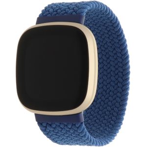 Fitbit Versa 3 / Sense Nylon Gevlochten Solo Band - Atlantische Blauw - XL