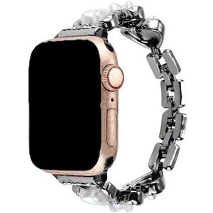 Apple Watch Hart Stalen Schakel Band - Demi Zwart - 42, 44, 45 & 49mm