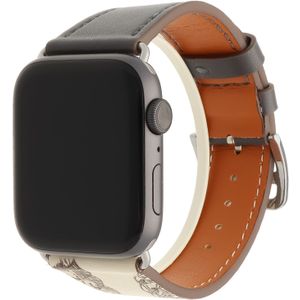 Apple Watch Leren Single Tour - Grijs Wit - 42, 44, 45 & 49mm
