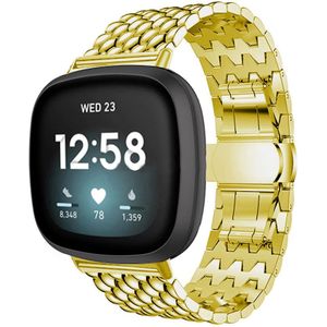 Fitbit Versa 3 / Sense Draak Stalen Schakel Band - Goud