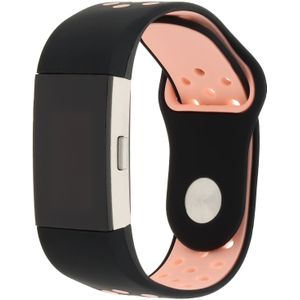 Fitbit Charge 2 Dubbel Sport Band - Zwart Roze - ML