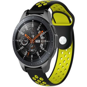 Samsung Galaxy Watch Dubbel Sport Band - Zwart Geel - 20mm