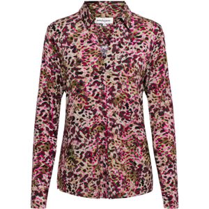 VAYEN - ANIMAL KN - Blouse - Khaki multi - Lange Mouwen - Knoopsluiting