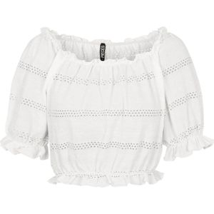 PIECES - SS Cropped Top - Wit - Crop Tops