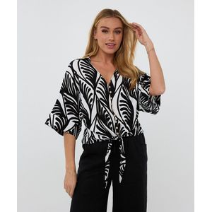 Esqualo - Blouse - Zomerprint - Met Knoopdetail