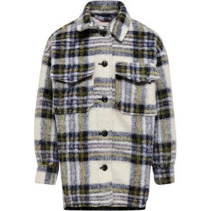 KONROSA - LONG SHACKET OTW - Cloud Dancer/LAVENDER B - Gilet - All-over Multicolor Ruit Print