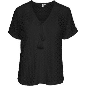 Vero Moda - Vmkylie V-neck Top Wvn Btq - T-shirt - Zwart