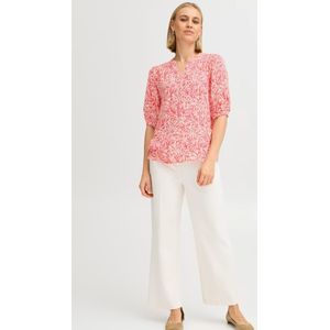 Fransa - Vrolijke Rode Top - Halflange Mouwen - All Over Print