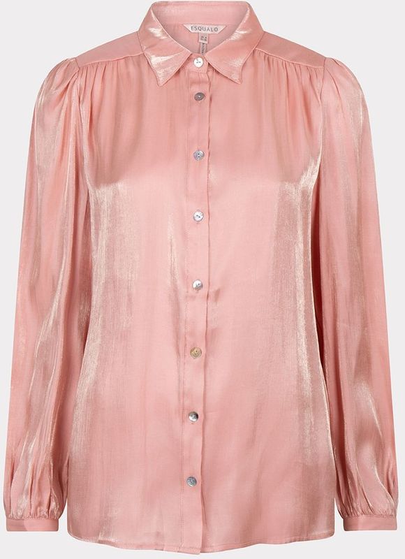 Esqualo - Blouse - Roze - Lange Mouwen - Knoopsluiting