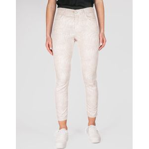 Angels - Ornella - Slim Fit 7/8 Broek - Beige Print - Capri Broeken