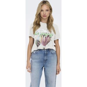 Only - Onllucy Life Reg Top Box Jrs - T-shirt - Cloud Dancer/Voyage