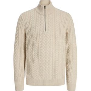 Jack & Jones - Jprblusean Knit Cable Half Zip - Trui - Silver Lining/Melange