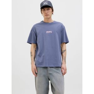 Jack & Jones - Jorosaka Tee - T-shirt - Nightshadow Blue - Katoen