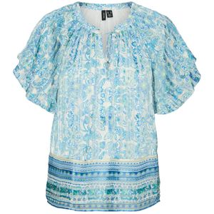Vero Moda - Vmhedi Ss Top Wvn Lcs Ga - Blouse - Ibiza Blue