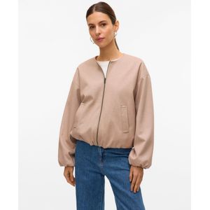 Vero Moda - Vmtilika Ls Brushed Jacket - Jas - Silver Mink/Melange - Dames
