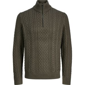 Jack & Jones - Jprblusean Knit Cable Half Zip - Trui - Black Olive