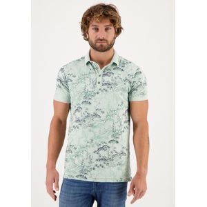 Gabbiano - Poloshirt - Sea Green - Allover Print - Mannen