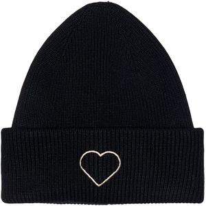 Only - ONLALPHA LIFE EMBROIDERED RIB BEANIE - Zwart - Muts