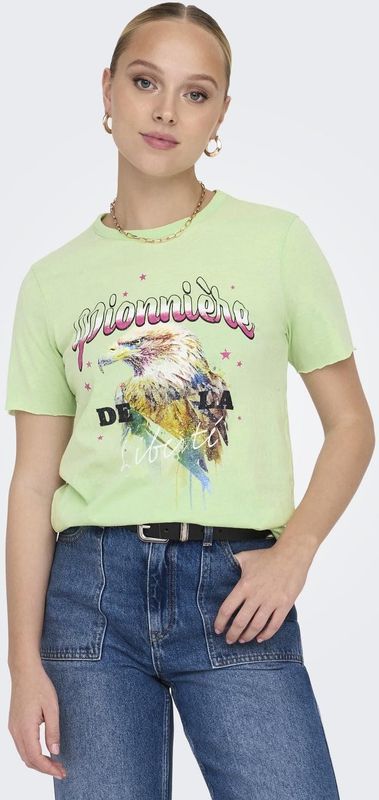 Shirt - Jersey - Ronde Hals - Motiefprint - Kwartmouw - Normale Pasvorm