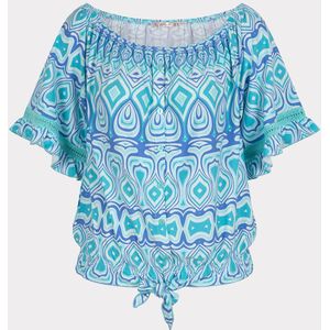 Esqualo - Blouse - Blauw - Knot Graphic