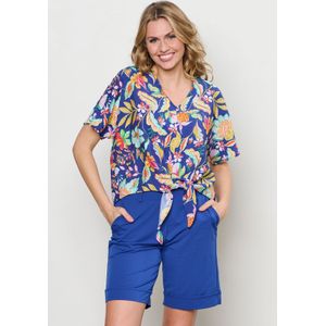 &Co Woman - Aruba Multi Flower - Blousetop - Kobalt Multi