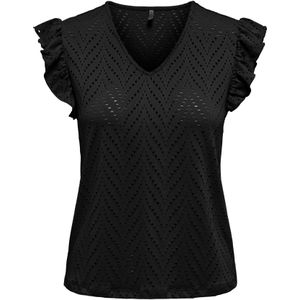 ONLSMILLA S/L V-NECK FRILL TOP JRS