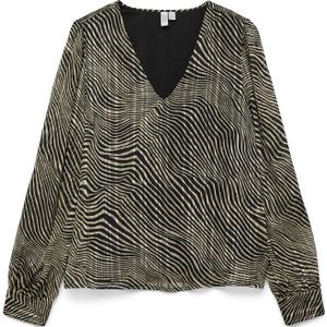 VERO MODA - VMGEBRA GEDNA LS V-NECK TOP WVN BTQ GA - Dames - Blouses