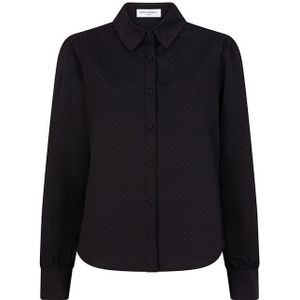 Lofty Manner - Blouse Lia - Zwart - Lange Mouwen - Knoopsluiting