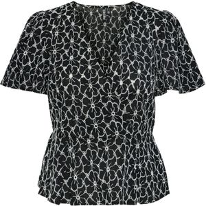 PIECES - PCFELISE SS TOP D2D - Blouse - Katoen - Korte Mouwen - Loose Fit