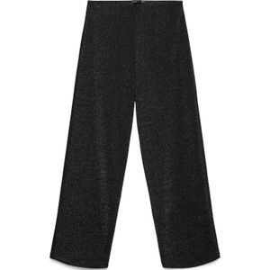 Vero Moda - Berlin - Glitter Broek - Zwart - Wide Fit - Mid Rise