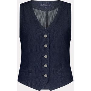 Red Button - Srb4587 - Gilet - Donkerblauw - Denim Visgraatpatroon