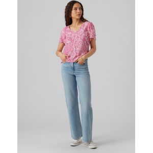 VERO MODA - VMULIPPA - Dames Top - V-Hals - Korte Mouwen - Regular Fit