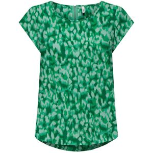 Blouse - Gevoerde Zoom - Losse Pasvorm - Gladde Stof - All-over Patroon