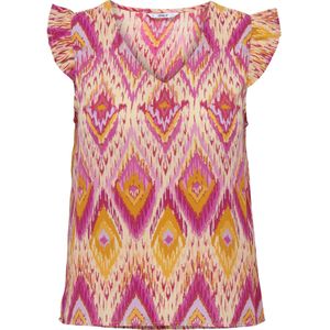ONLY - ONLALMA LIFE VIS ELINA TOP AOP - Blouse - V-Hals - Korte Mouwen