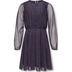 Only - Tulle Dress JRS - Paarse Jurk - O-hals - Doorzichtige Lange Mouwen