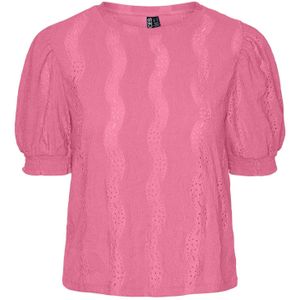 Pieces - Pclayla 2/4 Top - Shocking Pink - T-shirt