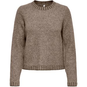 Only - ONLFINA LS STITCH O-NECK CC KNT - Gebreide Trui - Fungi - Lange Mouwen