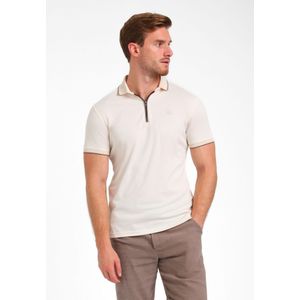 Poloshirt - Off White - Crème - Grijs - 60% Katoen - 37% Polyester - 3% Elastaan