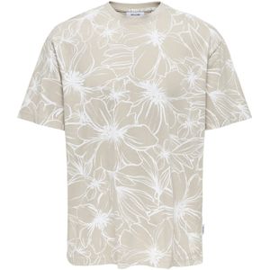 ONLY&SONS - ONSJETHRO LIFE WASHED REG SS AOP TEE - Heren - T-shirts