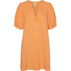 VERO MODA - VMKISY 2/4 SLEEVE TUNIC WVN BTQ - Dames - Blouses - Oranje