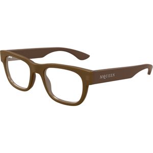 Alexander McQueen Man Alexander McQueen AM0531O 003 Optische monturen Acetaat Bruin Transparant Kwadraat