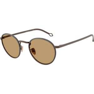 Giorgio Armani Man AR6163J 300673 Zonnebrillen Metaal Bronzen Bruin Rotonde Normaal