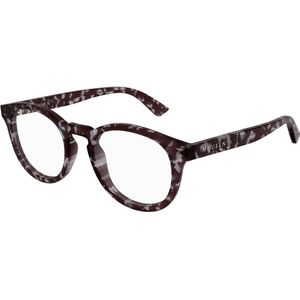 Alexander McQueen Unisex AM0514O 002 Optische monturen Acetaat Havana Transparant Rotonde
