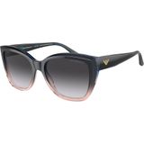 Emporio Armani Vrouw EA4198 59918G Zonnebrillen Acetaat Blauw Grijs Kattenoog Normaal Gearceerd
