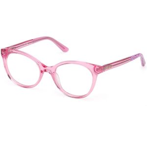 Guess Uniseks GU50267 075 Optische monturen Acetaat Fuchsia  Rotonde Normaal