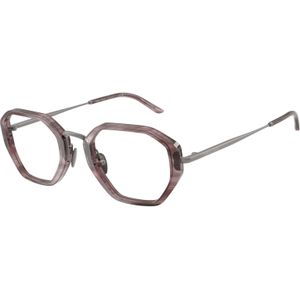 Giorgio Armani Man AR7282  6305 Optische monturen Acetaat Altviool Transparant Geometrisch Normaal
