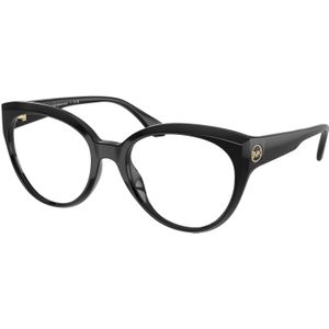 Michael Kors Donna MK4145U Amelia Island 3005 Optische monturen Iniettato Nero Trasparente Rotonda Normale