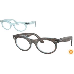 Ray - Ban Unisex RX2242V Wayfarer Oval 8293 Optische monturen Acetaat Luchtblauw Transparant Rotonde Normaal