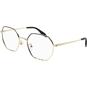 Alexander McQueen Unisex AM0338O 001 Optische monturen Metaal Goud  Geometrisch